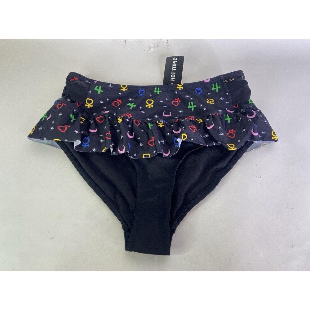Hot Topic Sailor Moon Luna Symbols Skirted Swim Bottoms Womens Juniors Size M